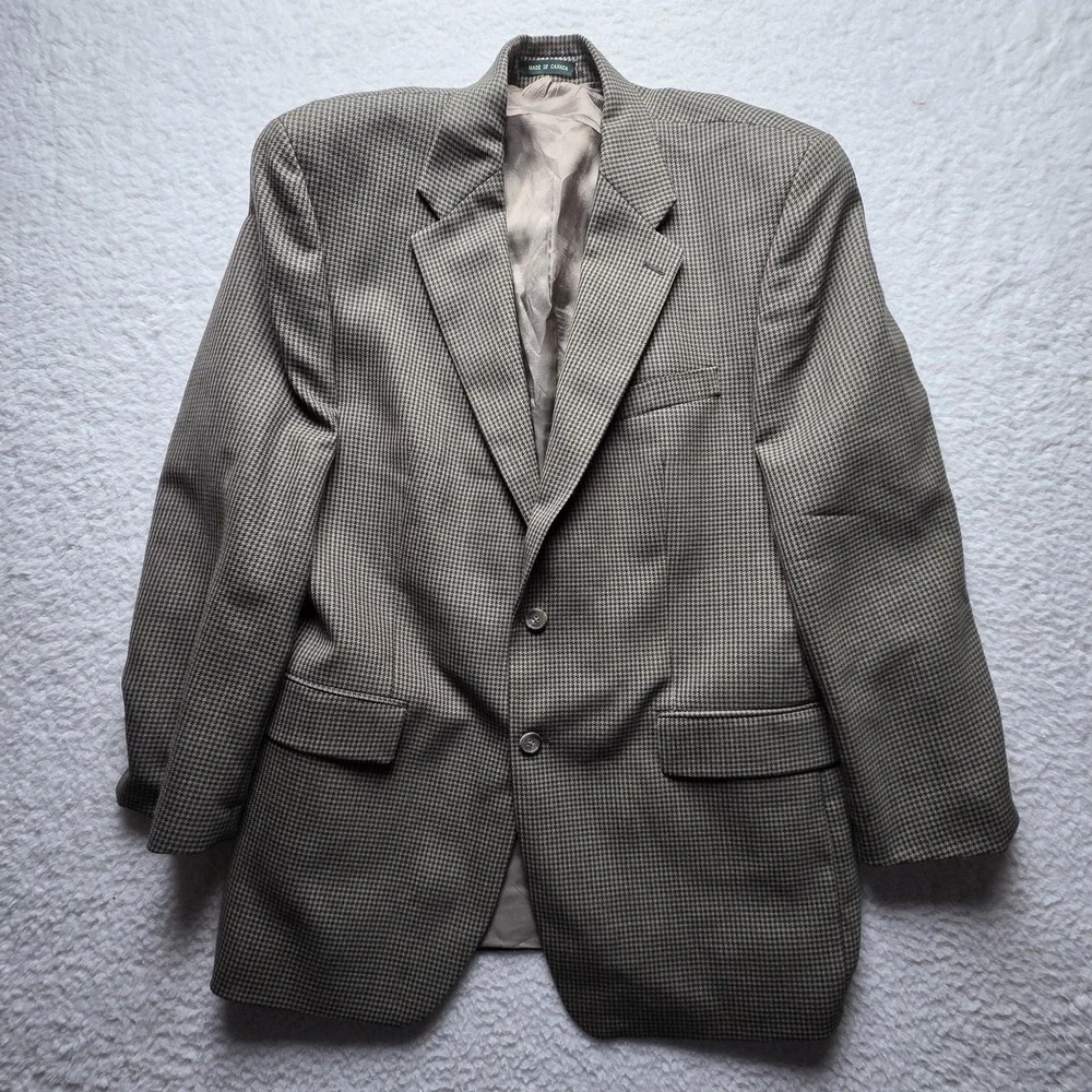 Vintage Lauren Ralph Lauren Blazer Mens 46 Brown Check Wool Tweed Sport Coat